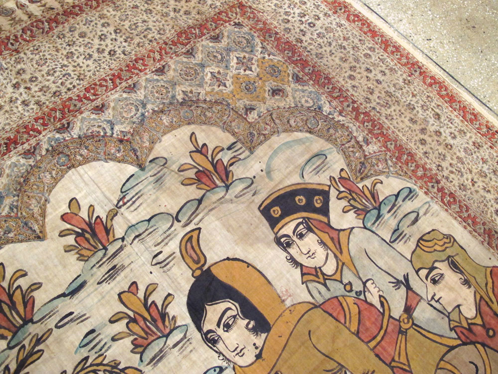 Vintage Persian Isfahan Ghalamkari Textile, No.27284 - Staging