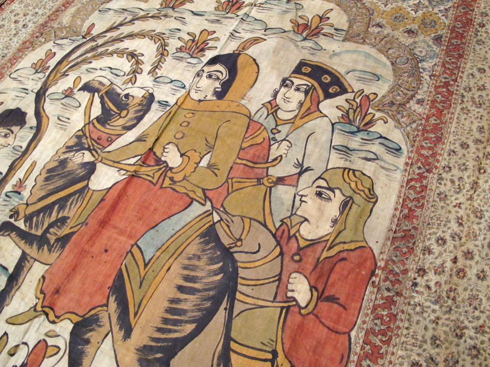 Vintage Persian Isfahan Ghalamkari Textile, No.27284 - Staging