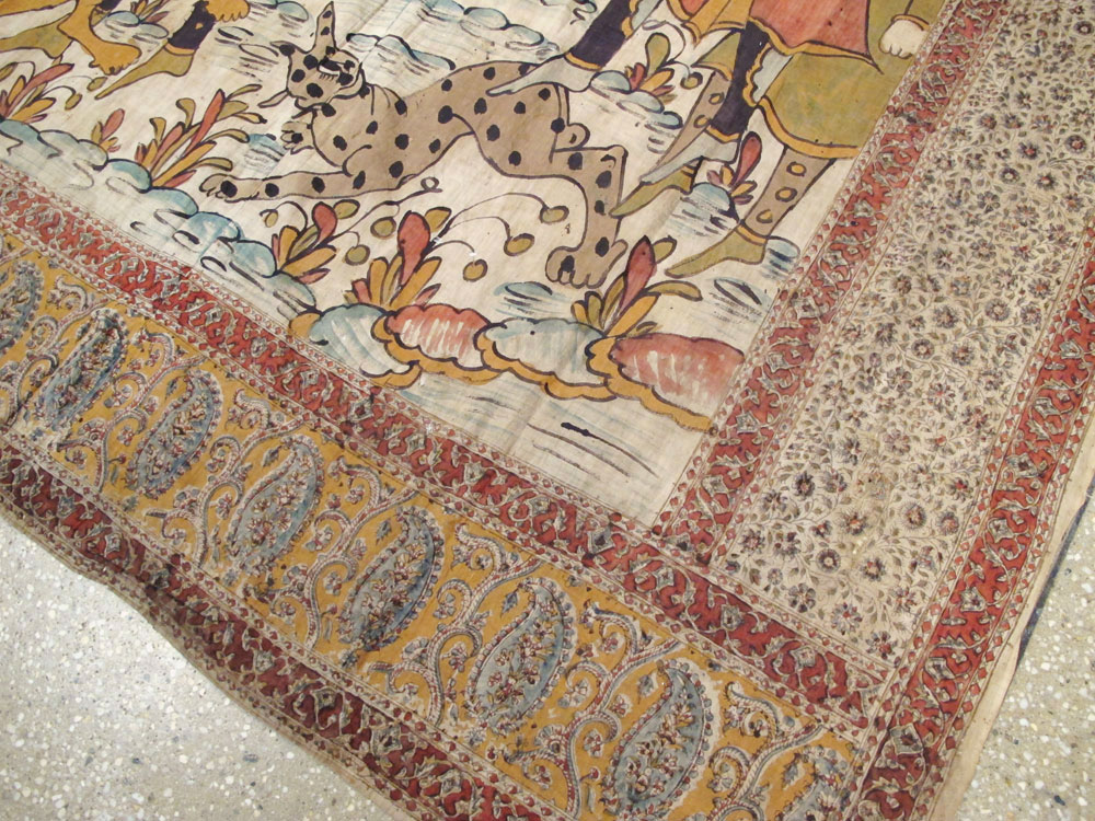 Vintage Persian Isfahan Ghalamkari Textile, No.27284 - Staging