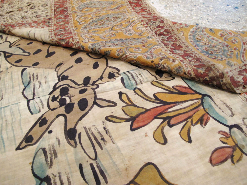 Vintage Persian Isfahan Ghalamkari Textile, No.27284 - Staging