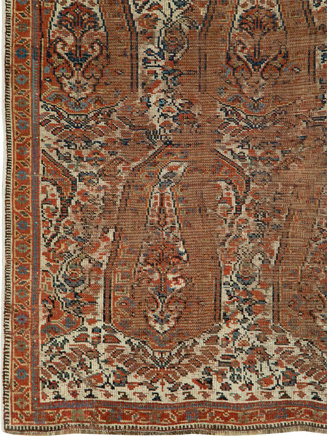 Distressed Antique Persian Afshar Accent Rug, No.27285 - Staging