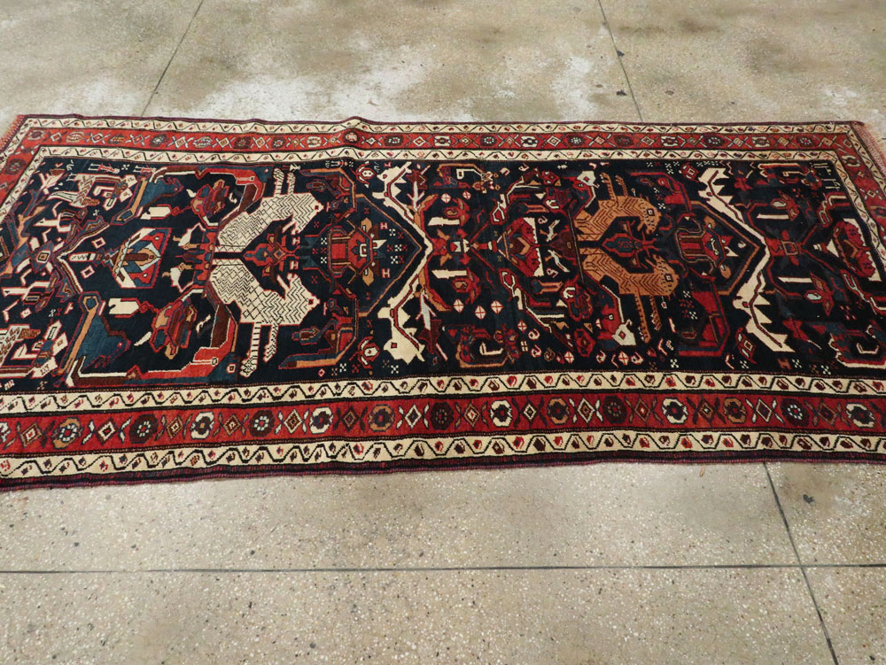 Antique Persian Kurd Pictorial Gallery Rug, No.27293 - Staging