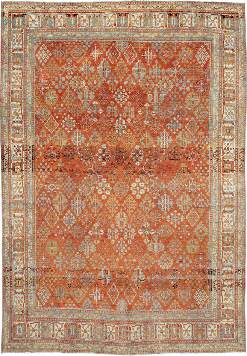 Vintage Persian Joshegan Rug, No.27297 - Staging