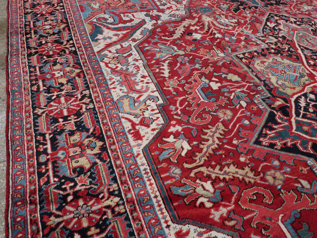Antique Persian Heriz Carpet, No.27299 - Staging