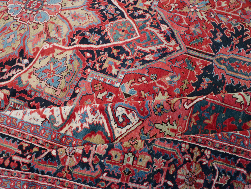 Antique Persian Heriz Carpet, No.27299 - Staging