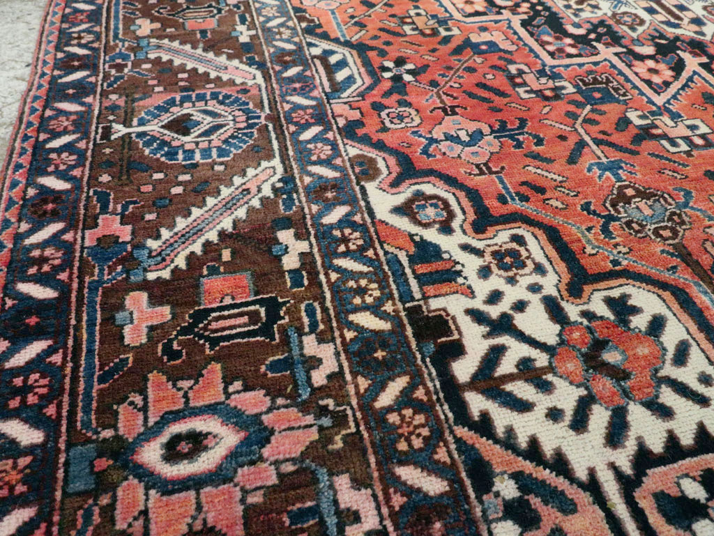 Vintage Persian Bakhtiari Accent Rug, No.27302 - Staging