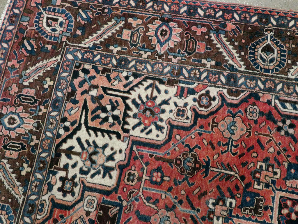 Vintage Persian Bakhtiari Accent Rug, No.27302 - Staging