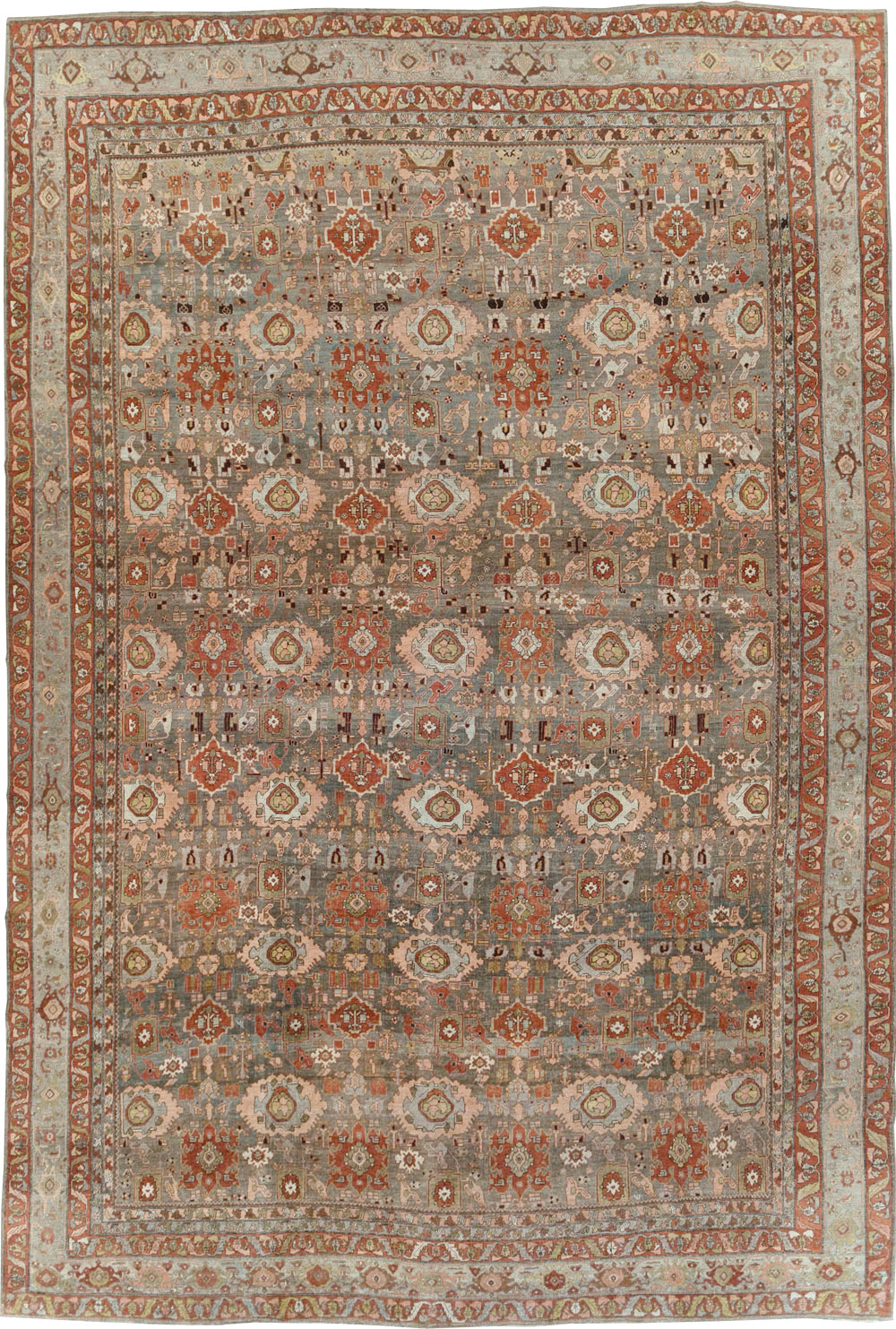 Antique Persian Bidjar Oversize Carpet, No.27310 - Staging