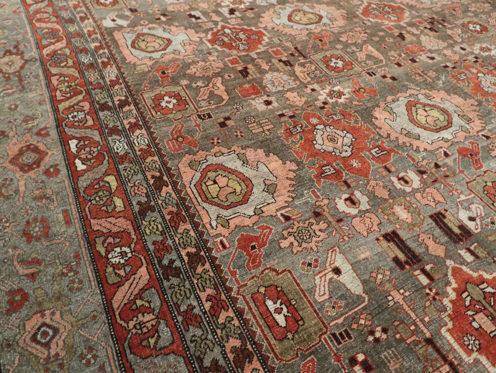 Antique Persian Bidjar Oversize Carpet, No.27310 - Staging