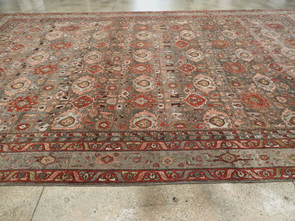 Antique Persian Bidjar Oversize Carpet, No.27310 - Staging
