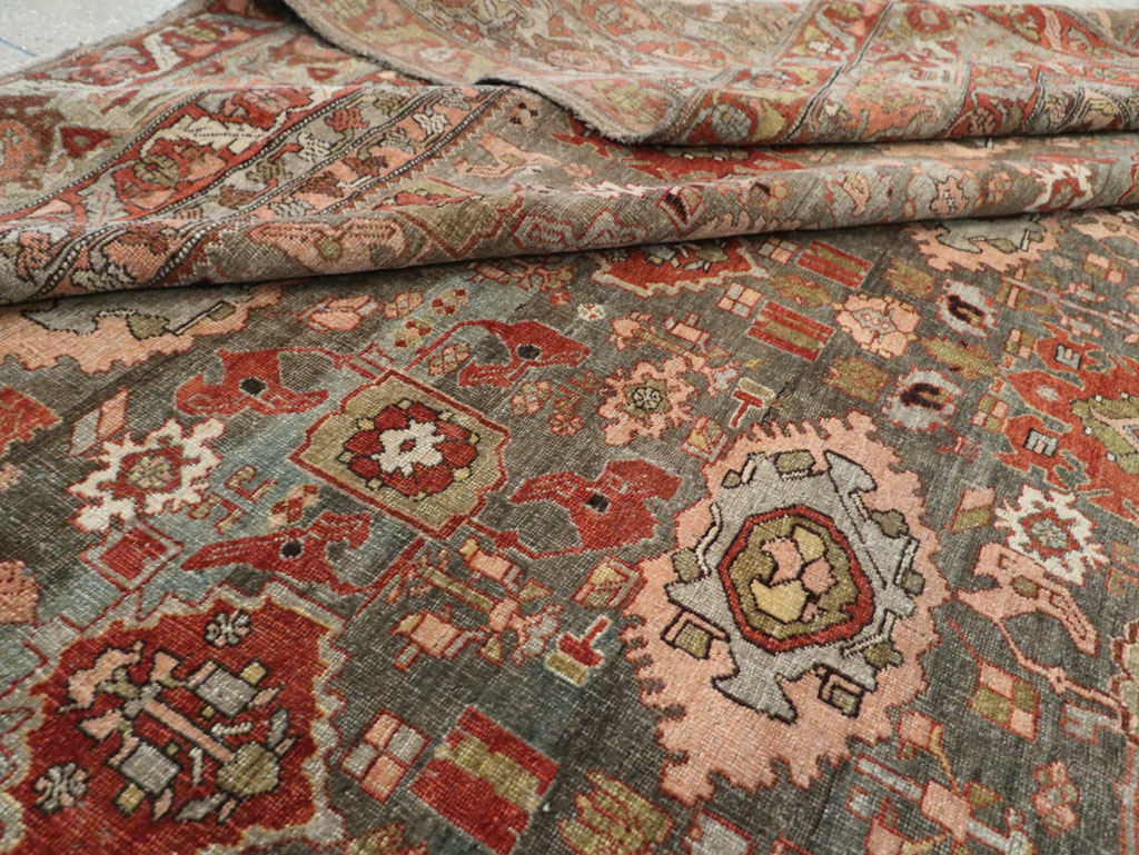 Antique Persian Bidjar Oversize Carpet, No.27310 - Staging