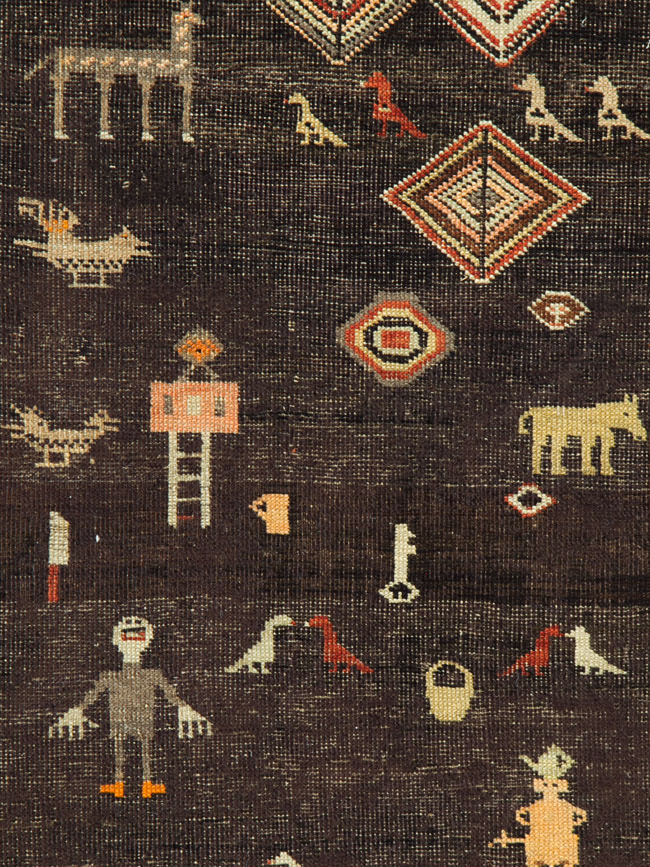 Antique Kurdish Rug, No.27317 - Staging