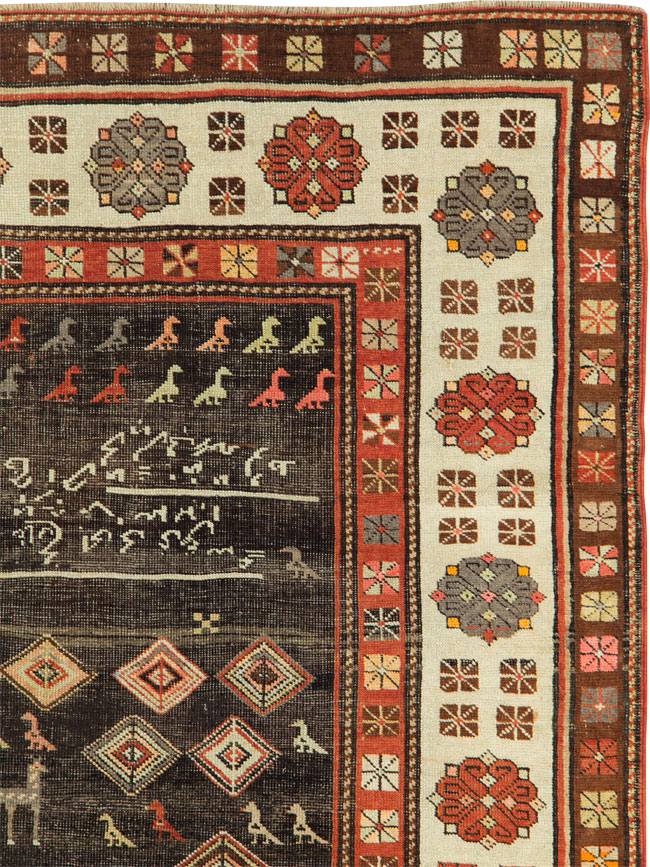 Antique Kurdish Rug, No.27317 - Staging