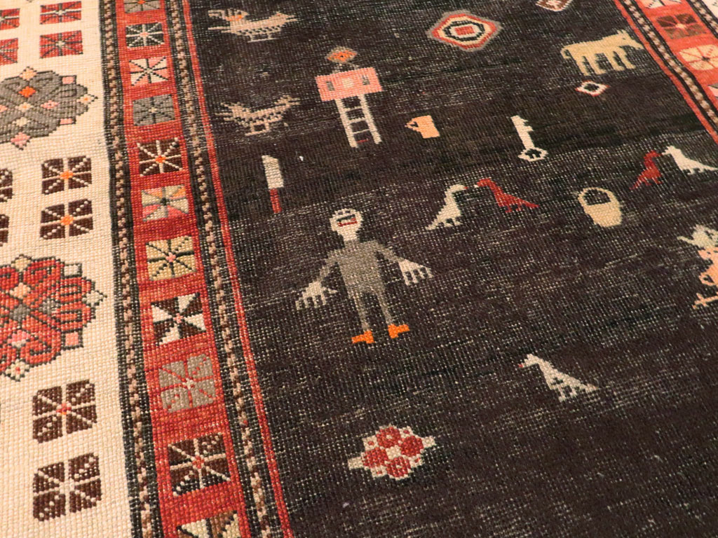 Antique Kurdish Rug, No.27317 - Staging