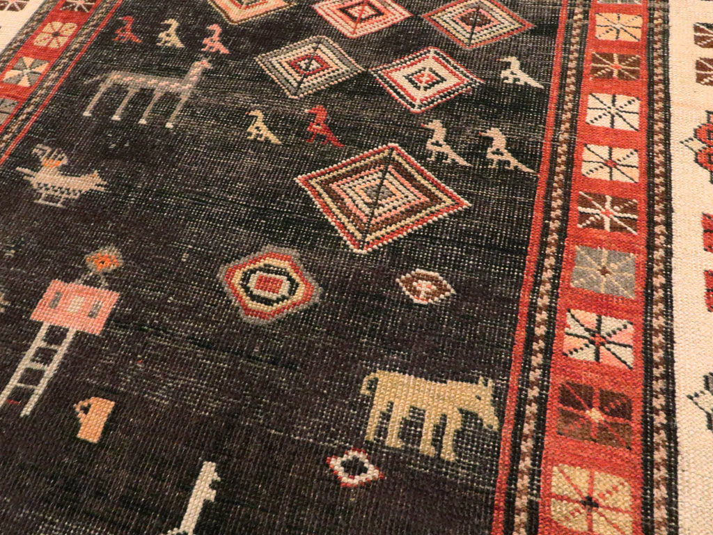 Antique Kurdish Rug, No.27317 - Staging
