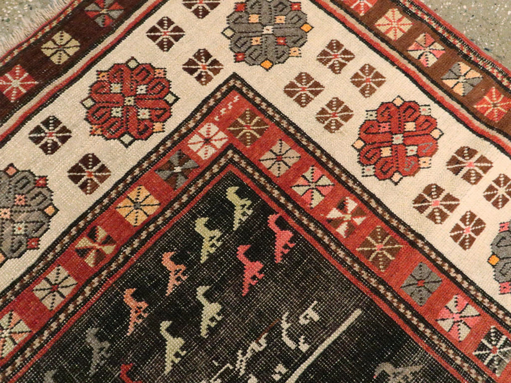Antique Kurdish Rug, No.27317 - Staging