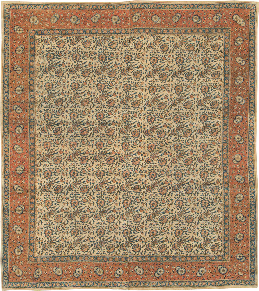 Vintage Persian Isfahan Ghalamkari Square Textile, No.27332 - Staging