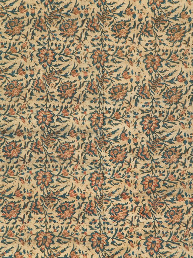 Vintage Persian Isfahan Ghalamkari Square Textile, No.27332 - Staging