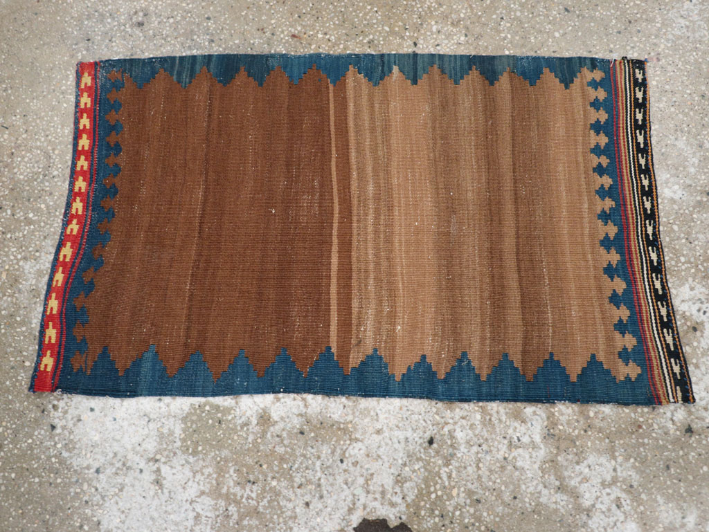Vintage Persian Kilim Throw Rug, No.27352 - Staging