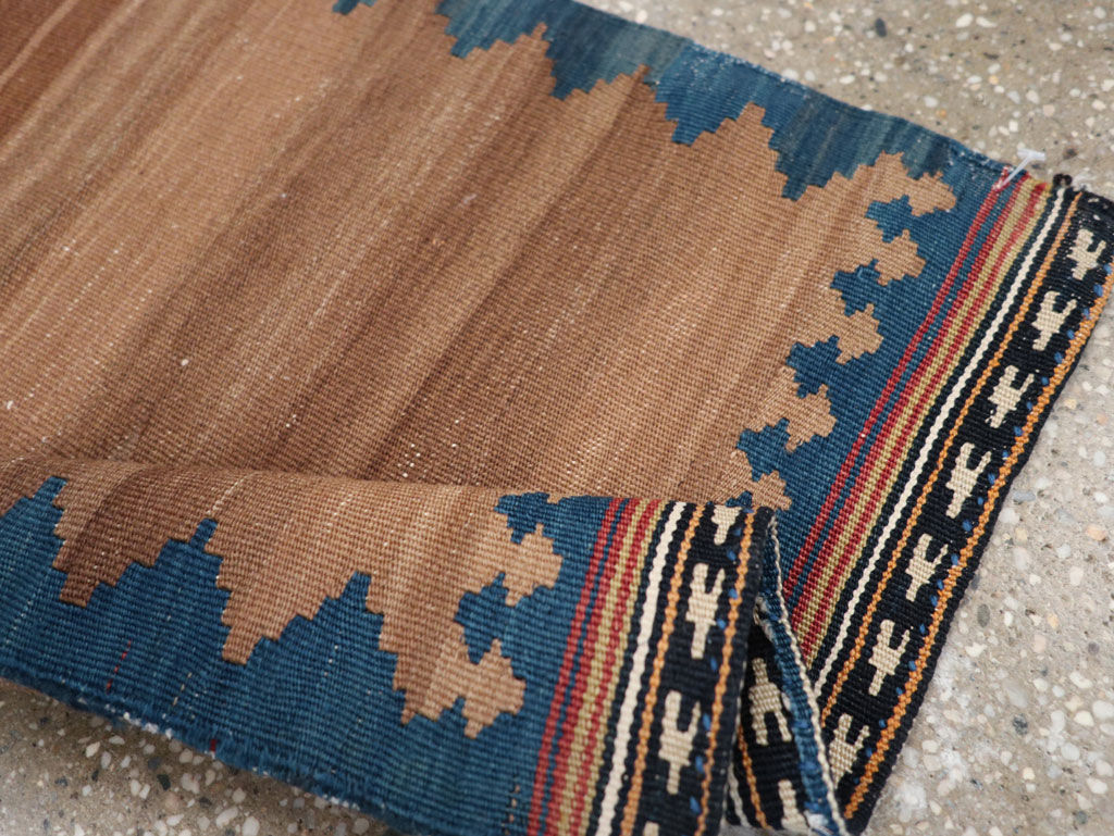 Vintage Persian Kilim Throw Rug, No.27352 - Staging