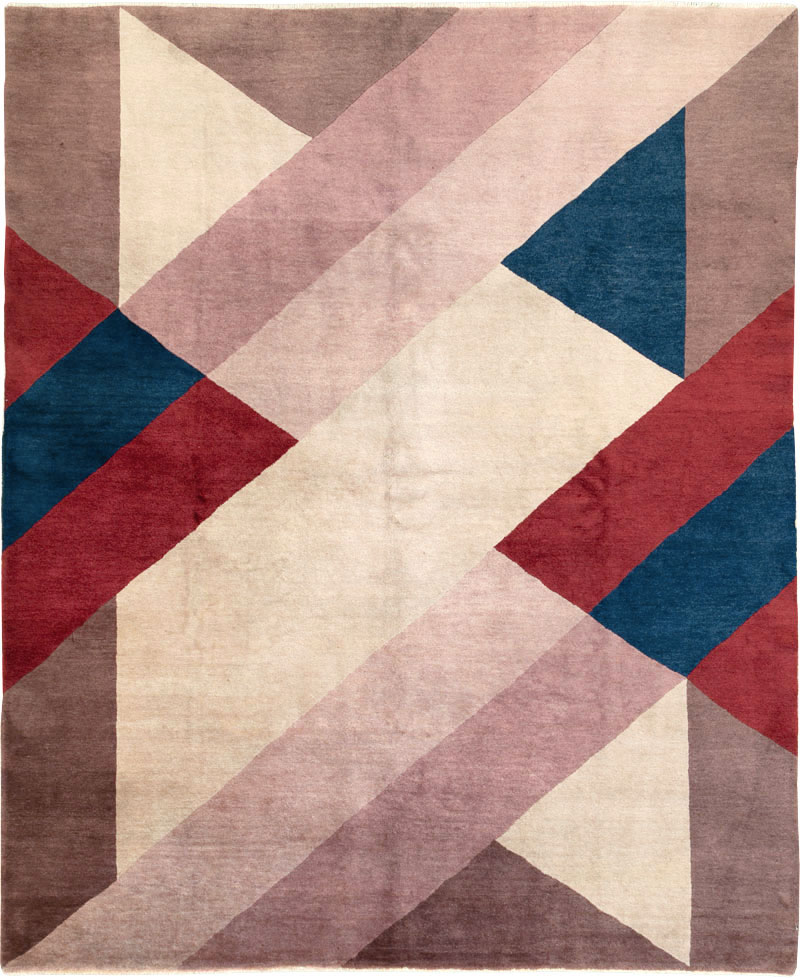 Vintage Chinese Art Deco Rug, No.27360 - Staging