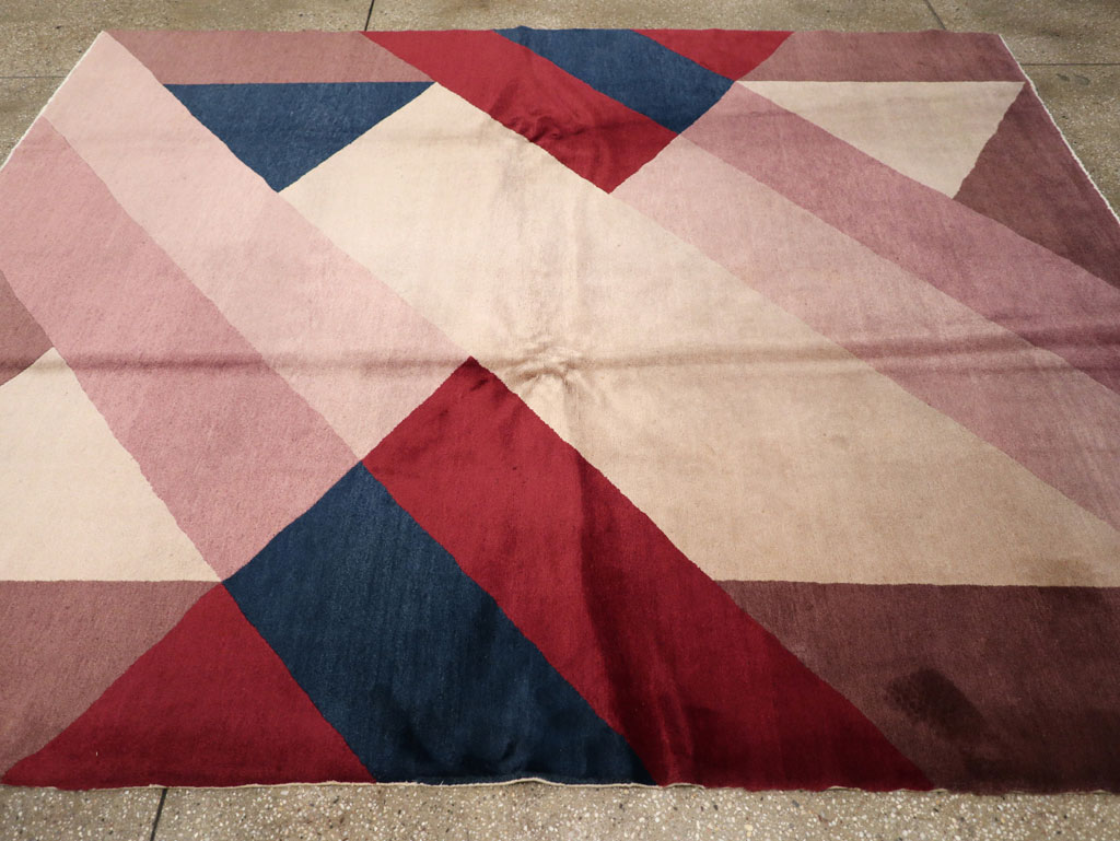 Vintage Chinese Art Deco Rug, No.27360 - Staging