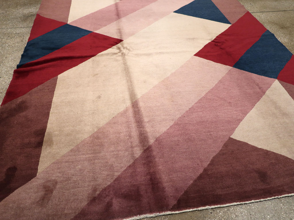 Vintage Chinese Art Deco Rug, No.27360 - Staging