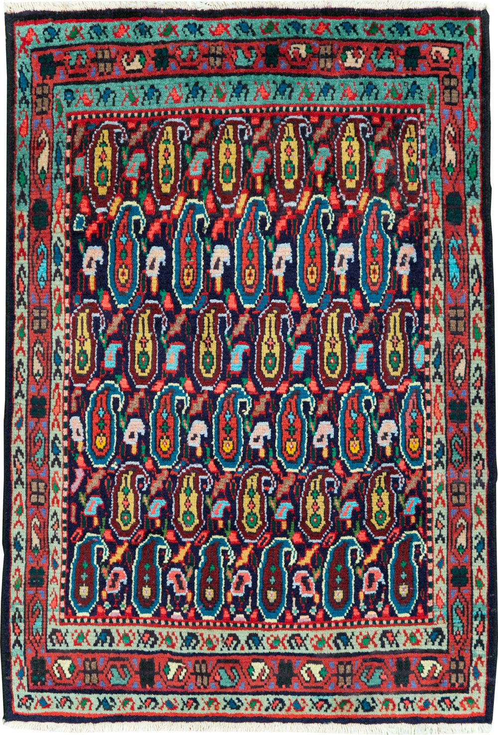 Vintage Persian Hamadan Rug, No.27365 - Staging