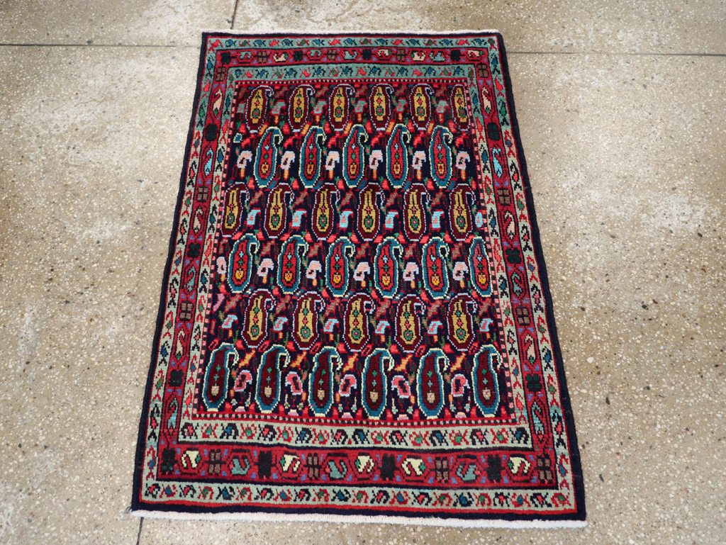 Vintage Persian Hamadan Rug, No.27365 - Staging
