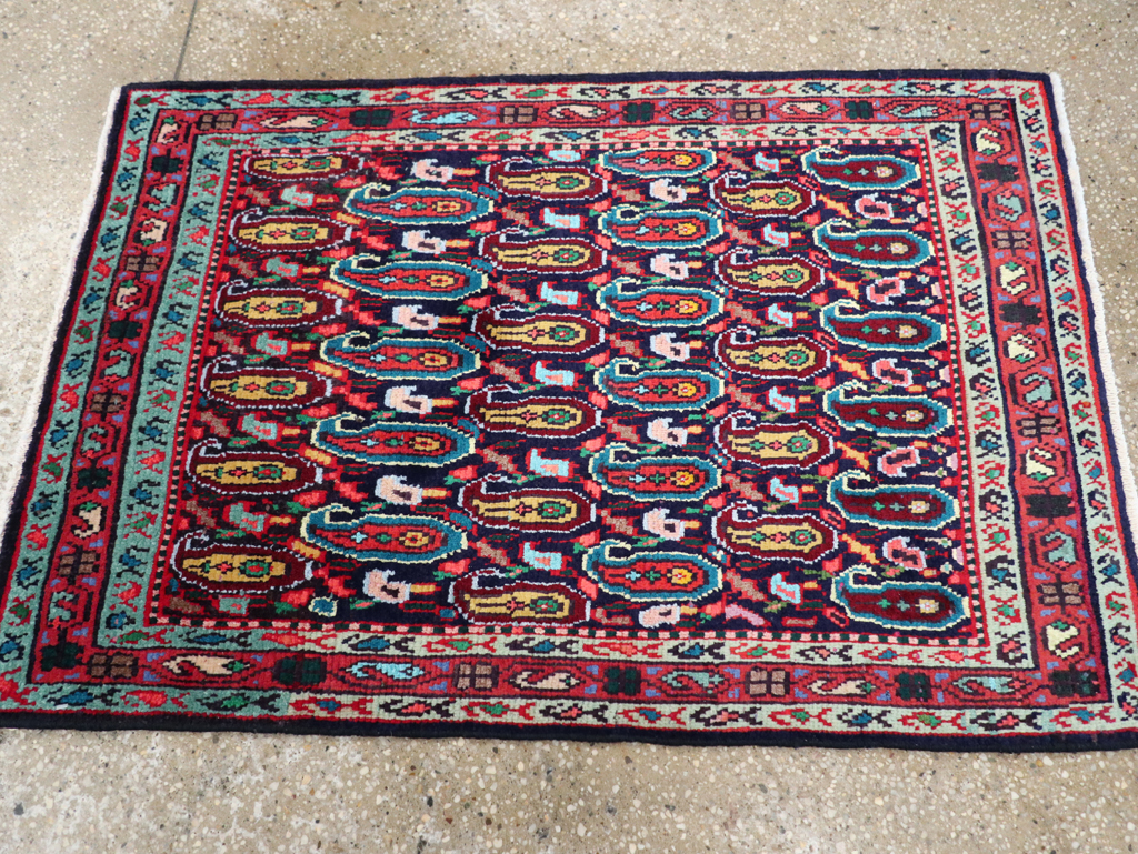 Vintage Persian Hamadan Rug, No.27365 - Staging