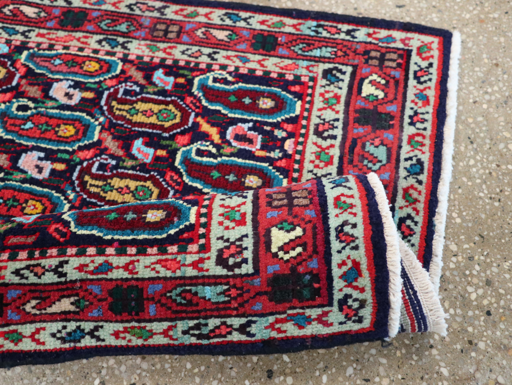 Vintage Persian Hamadan Rug, No.27365 - Staging