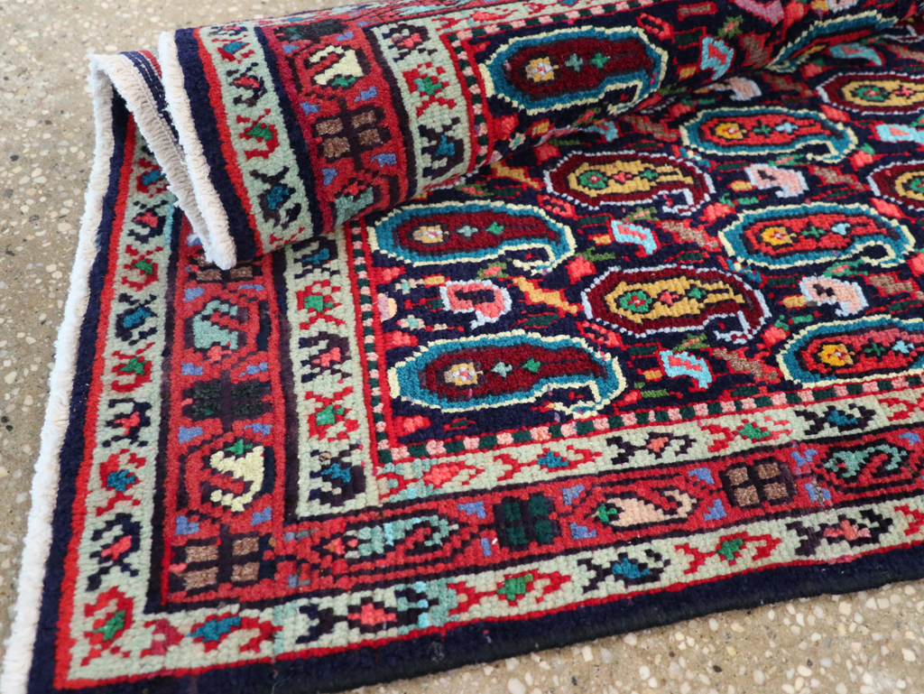 Vintage Persian Hamadan Rug, No.27365 - Staging