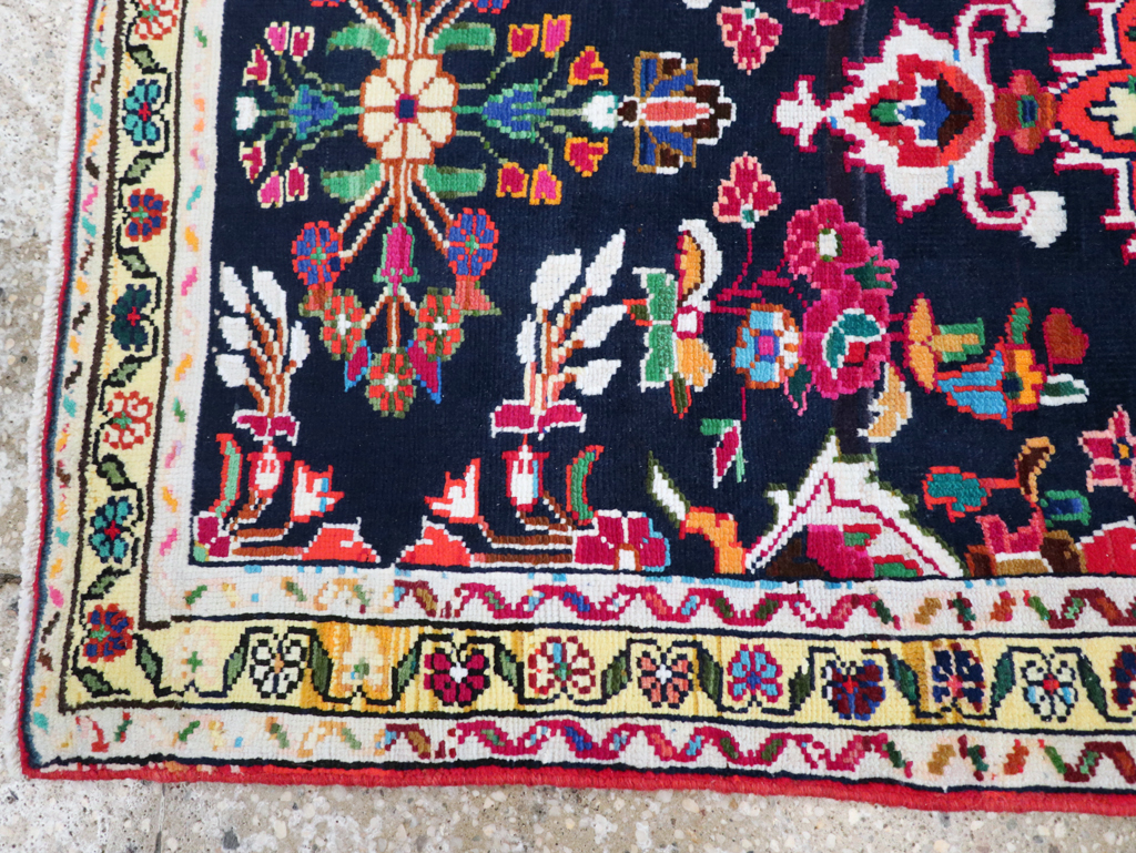 Vintage Persian Hamadan Rug, No.27369 - Staging