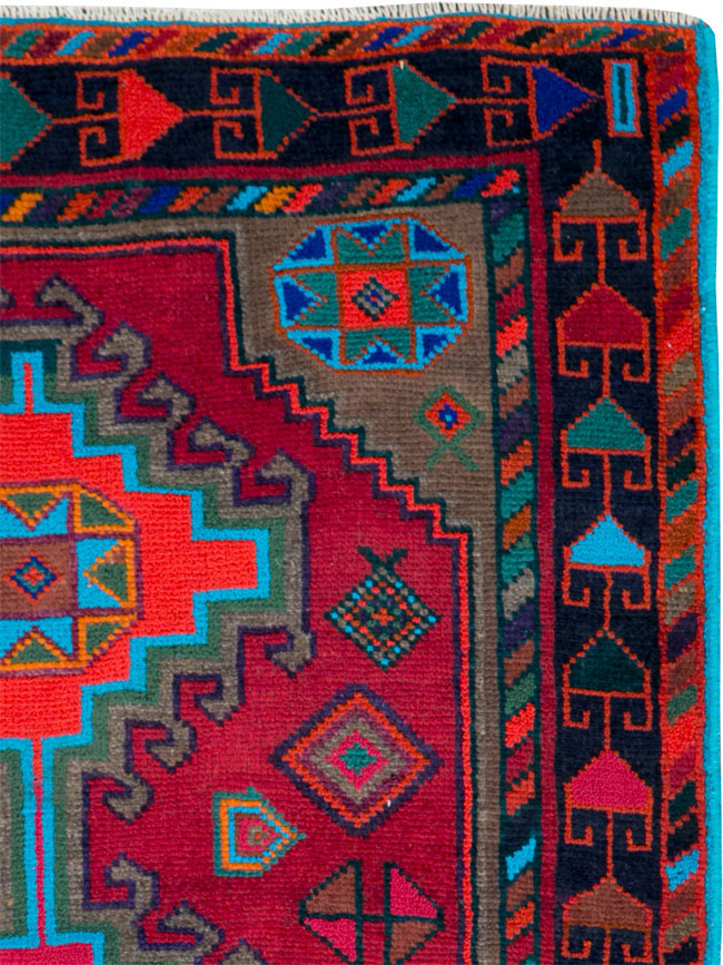Vintage Persian Hamadan Rug, No.27370 - Staging