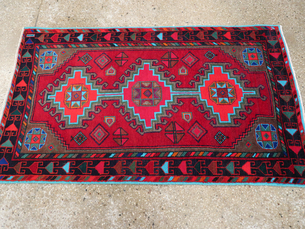 Vintage Persian Hamadan Rug, No.27370 - Staging