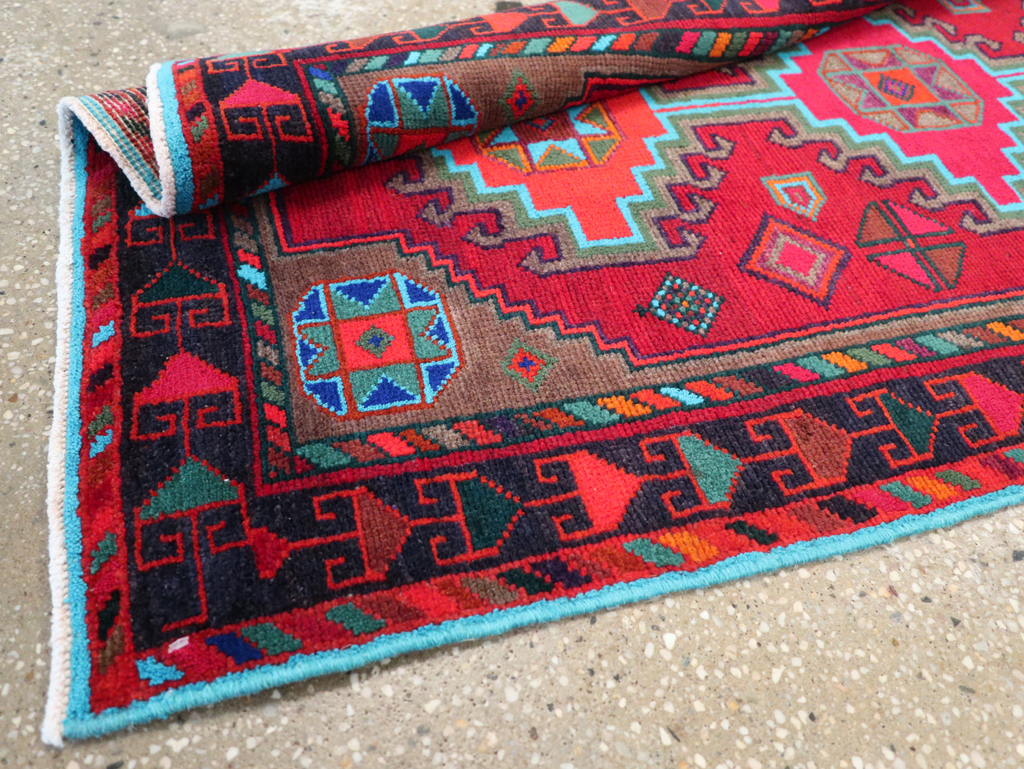 Vintage Persian Hamadan Rug, No.27370 - Staging