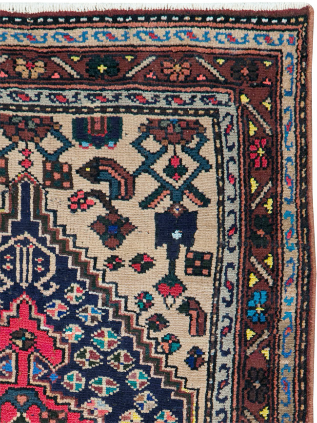 Vintage Persian Hamadan Rug, No.27371 - Staging