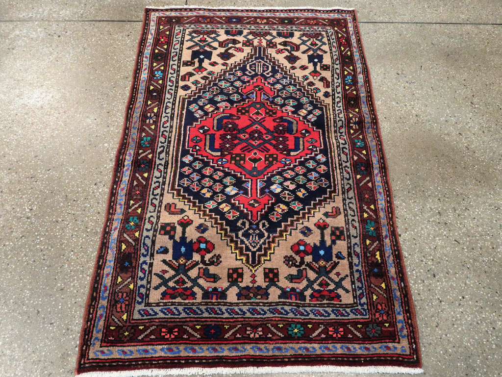 Vintage Persian Hamadan Rug, No.27371 - Staging