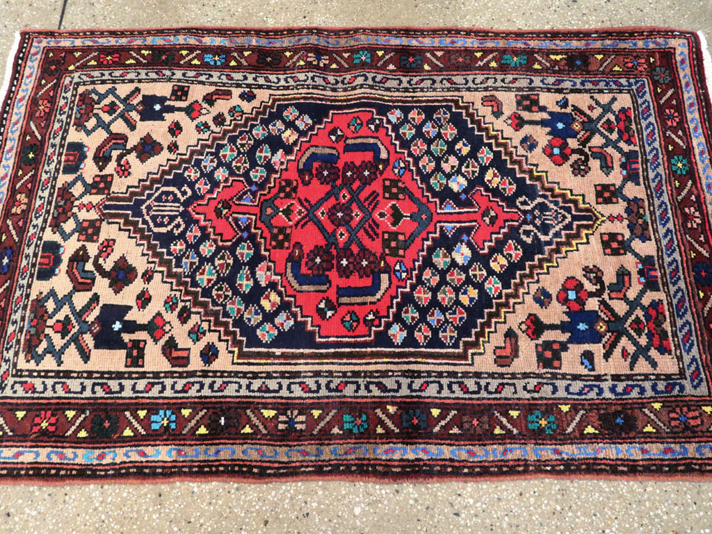 Vintage Persian Hamadan Rug, No.27371 - Staging