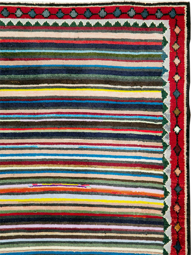 Vintage Persian Hamadan Rug, No.27374 - Staging
