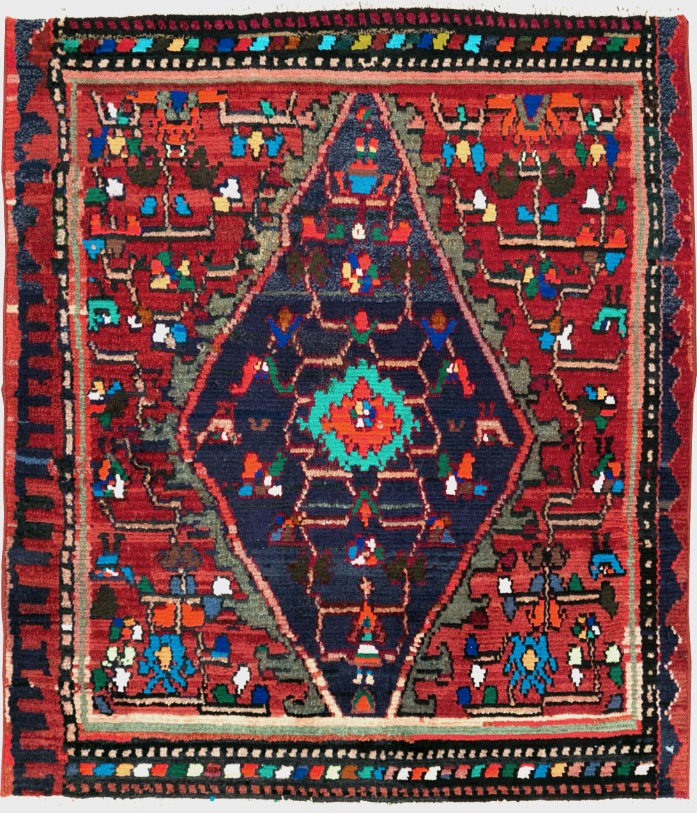Vintage Persian Hamadan Rug, No.27375 - Staging