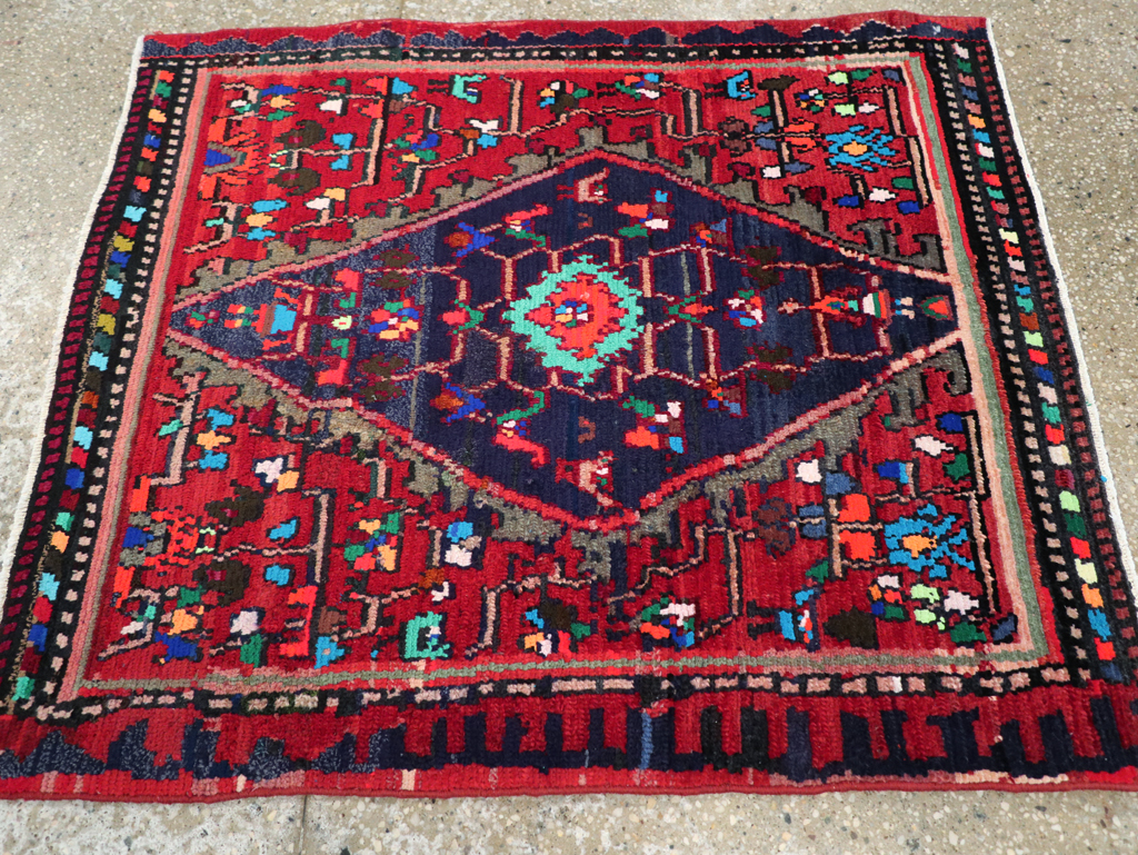 Vintage Persian Hamadan Rug, No.27375 - Staging
