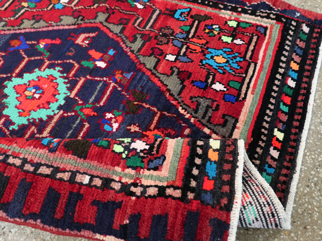 Vintage Persian Hamadan Rug, No.27375 - Staging