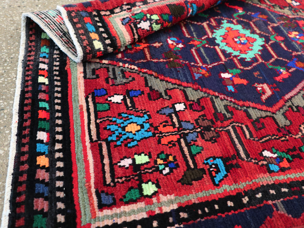 Vintage Persian Hamadan Rug, No.27375 - Staging