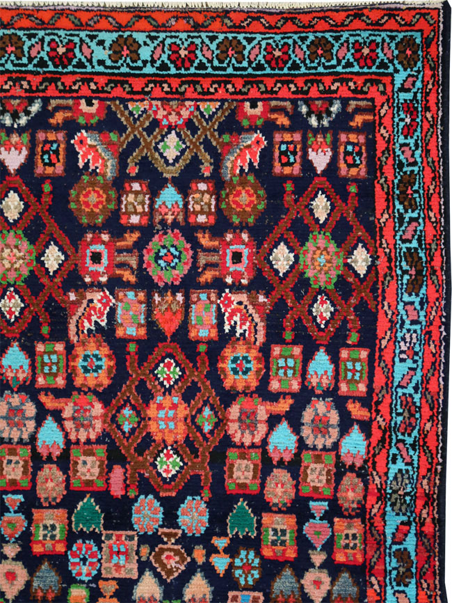 Vintage Persian Hamadan Rug, No.27378 - Staging