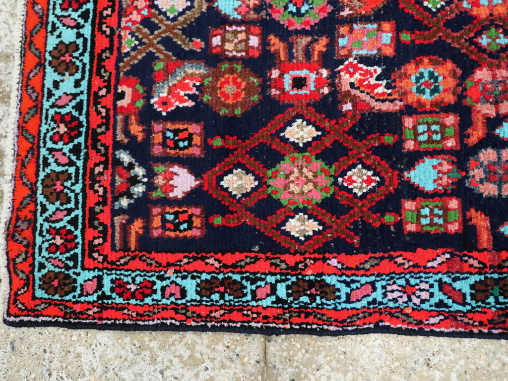 Vintage Persian Hamadan Rug, No.27378 - Staging