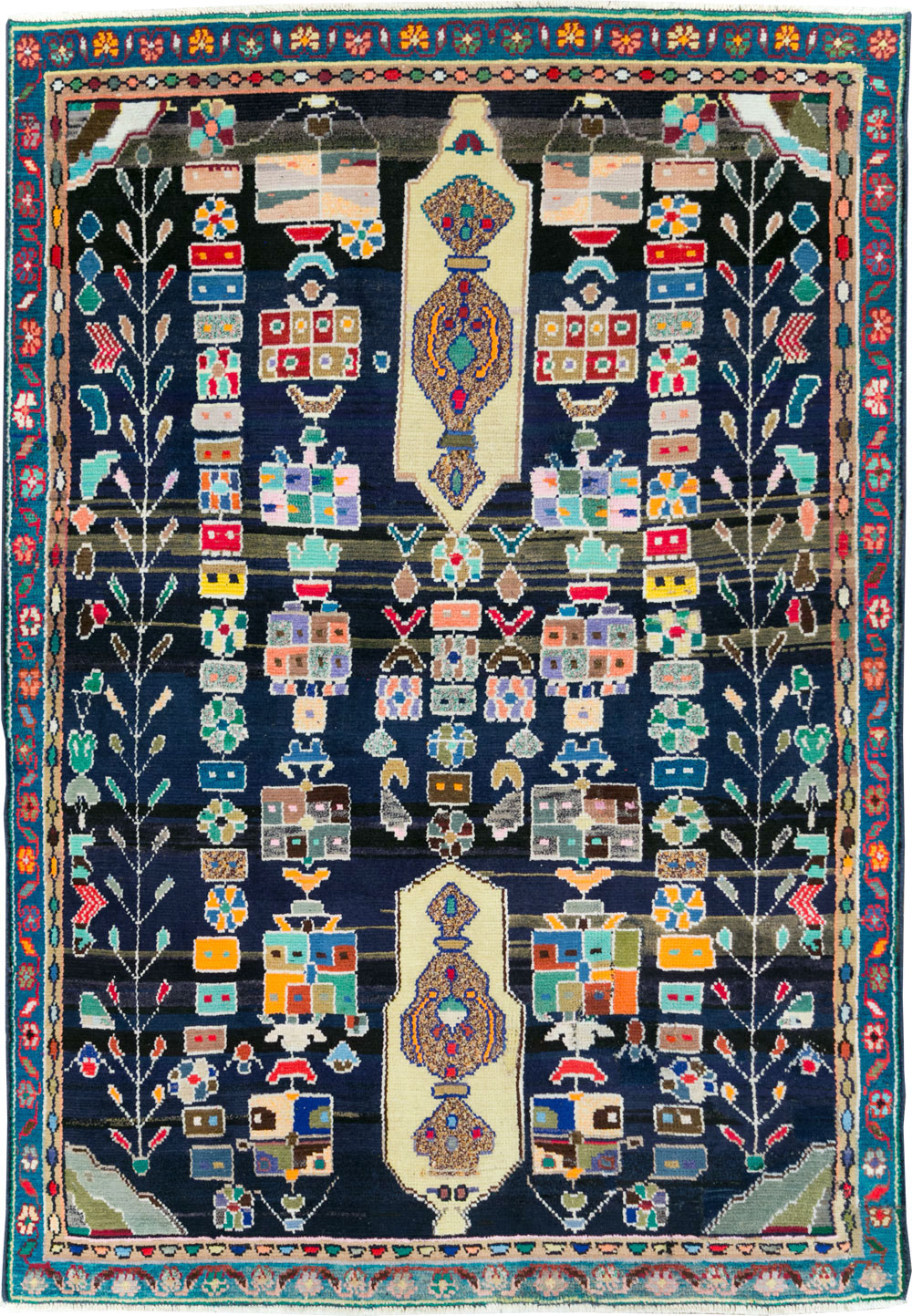 Vintage Persian Malayer Rug, No.27382 - Staging