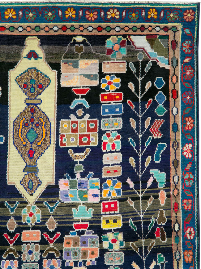 Vintage Persian Malayer Rug, No.27382 - Staging