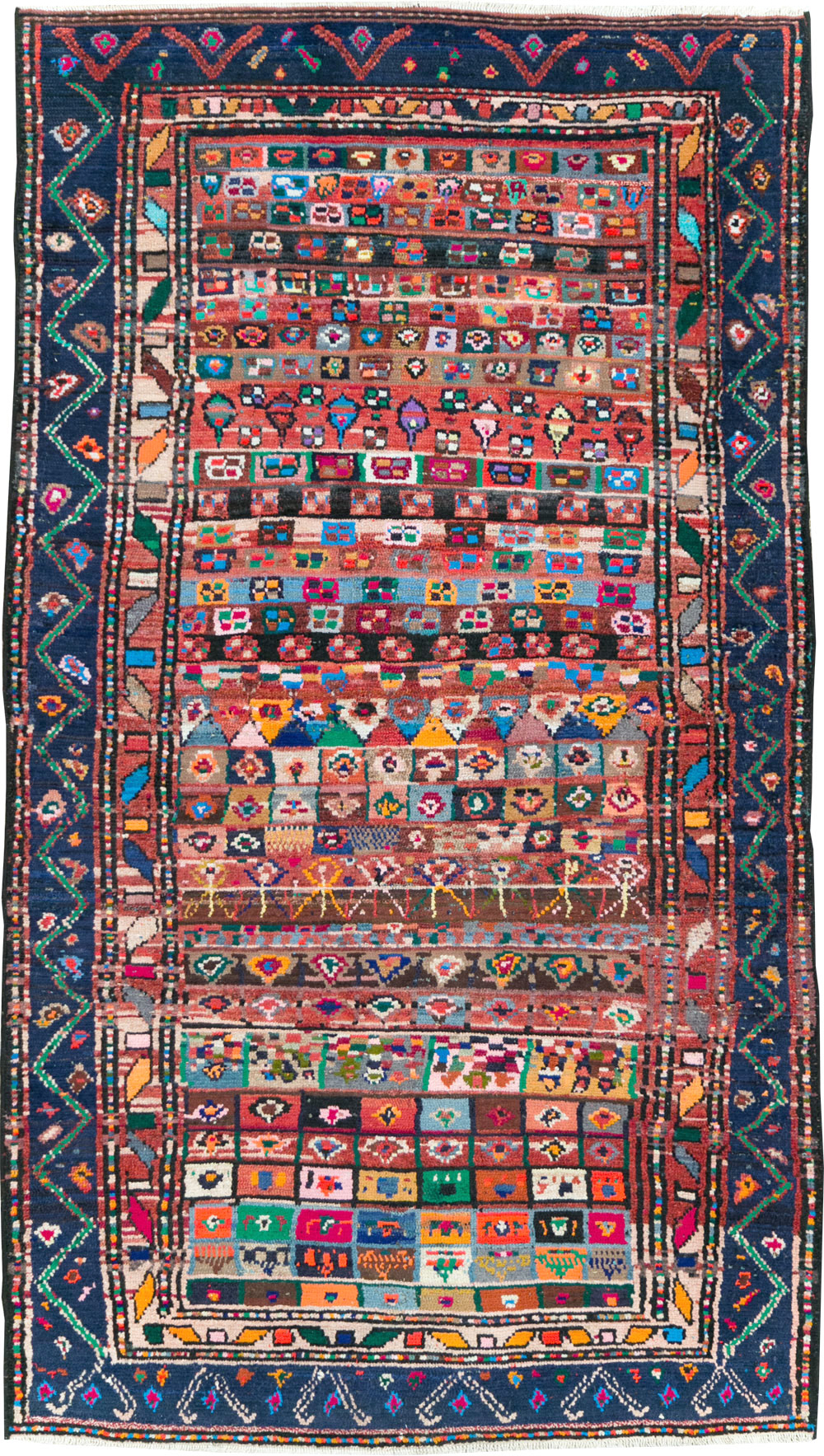 Vintage Persian Hamadan Rug, No.27383 - Staging