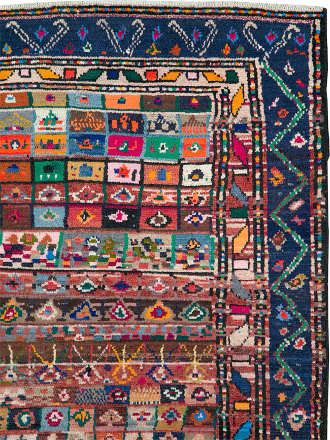 Vintage Persian Hamadan Rug, No.27383 - Staging